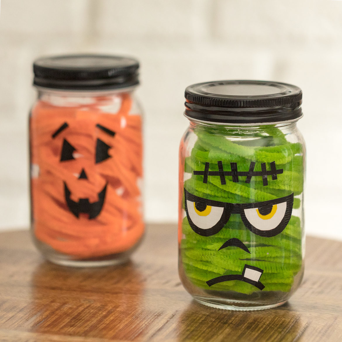 How-To: Duck Tape® Halloween Mason Jars