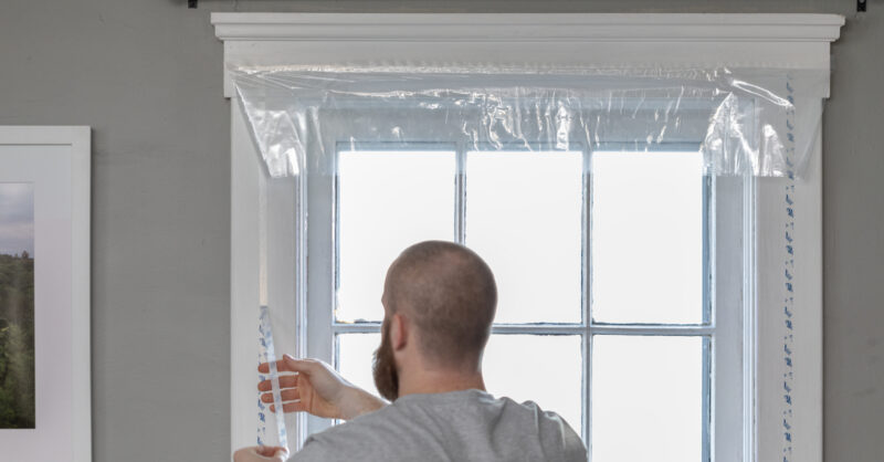 Plastic wrap for clearance windows